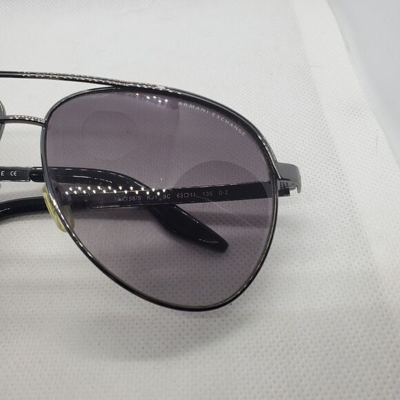 Armani Exchange Gray & Black Aviator Sunglasses & Case - Picture 5 of 15